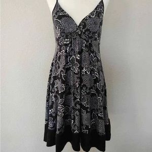 Express Baby Doll Dress Spaghetti Straps Black White Small